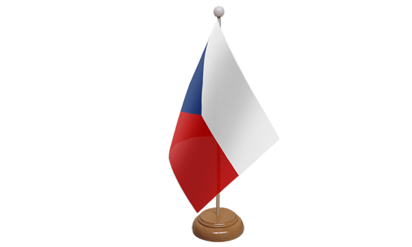 Czech Republic Small Flag with Wooden Stand